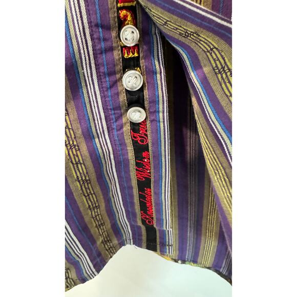 Robert Graham Colorful Stripe Button-Up Shirt – Size XL - Picture 4 of 9